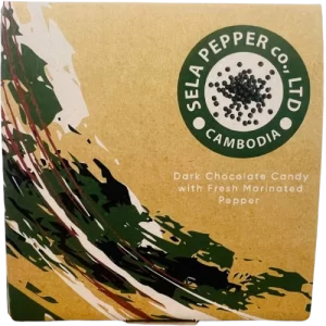 Dark Chocolate Candy with Fresh Marinated Pepper